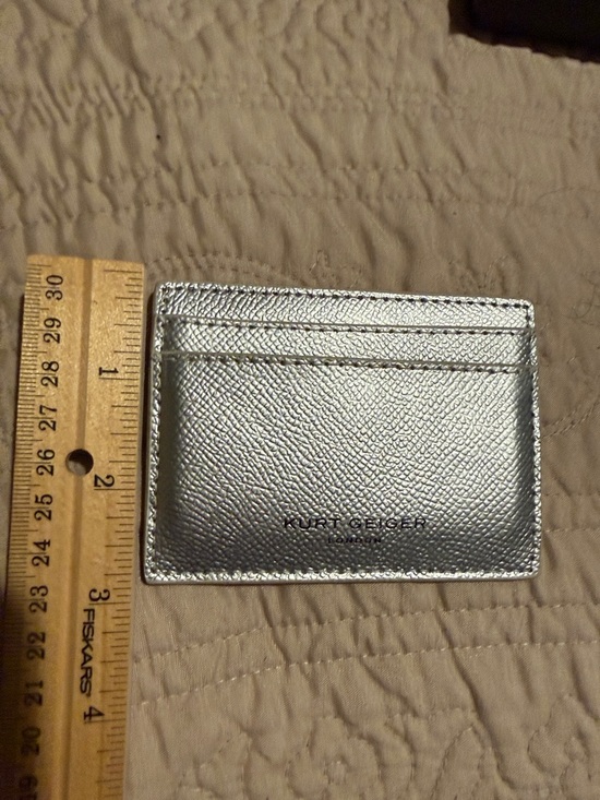 Kurt Geiger Silver Textured Card Case - Picture 4 of 5